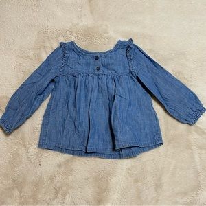 Old Navy Toddler Girls Swing Chambray Shirt 3T